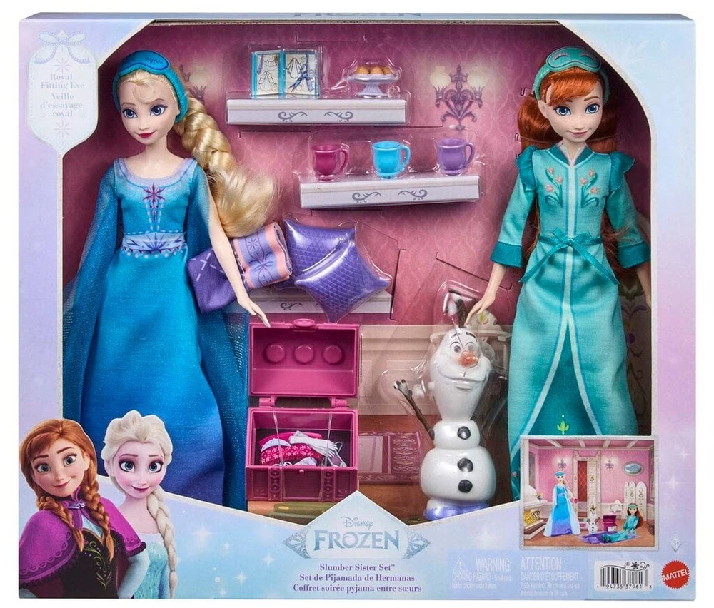 Mattel Lėlės Disney Frozen Anna ir Elsa su aksesuarais pižamų vakarėliui