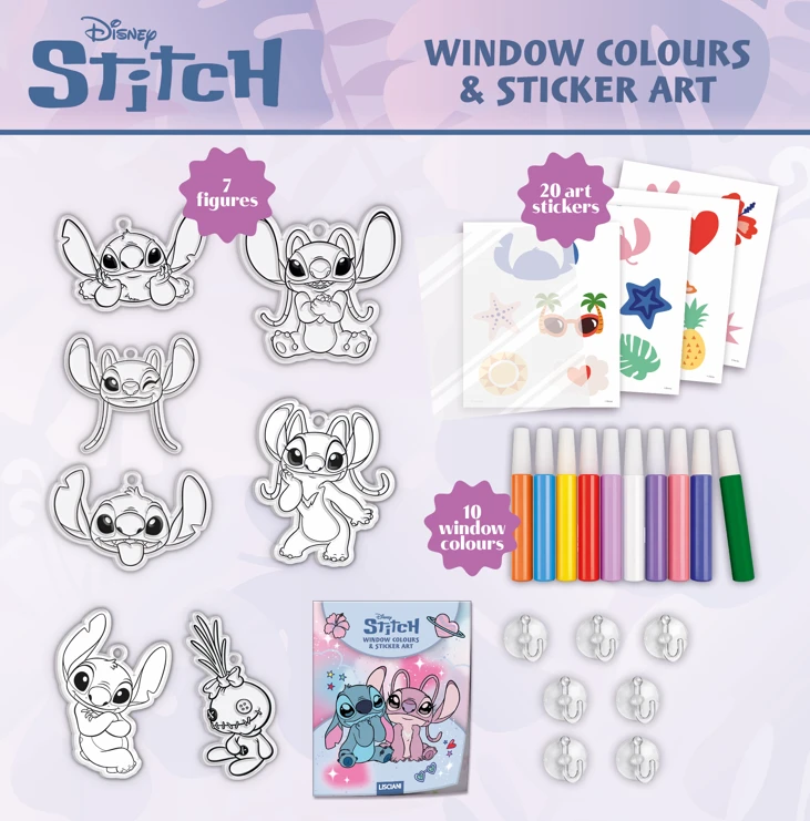 Disney „Stitch Angel“ – langų spalvos ir lipdukų menas (118816)