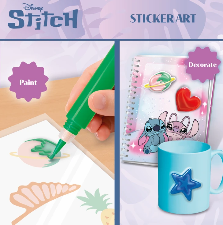 Disney „Stitch Angel“ – langų spalvos ir lipdukų menas (118816)