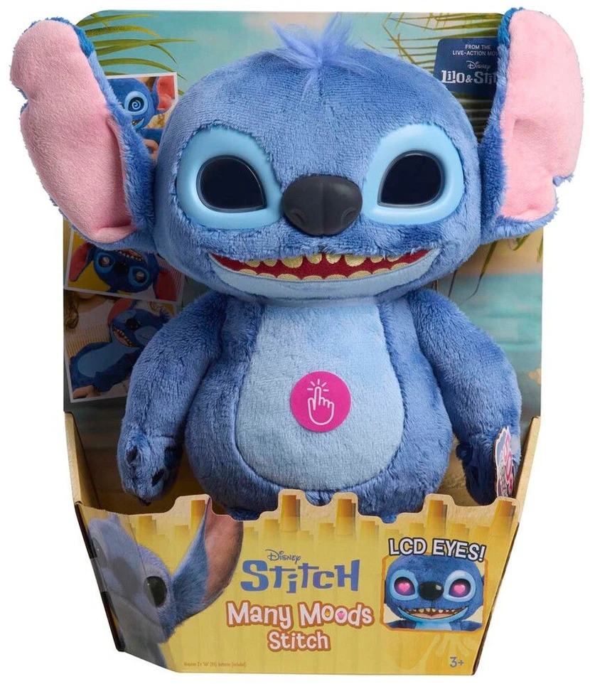 Disney JUST PLAY STITCH Interaktyvus pliušinis nuotaikas keičiantis Stičas, 35 cm