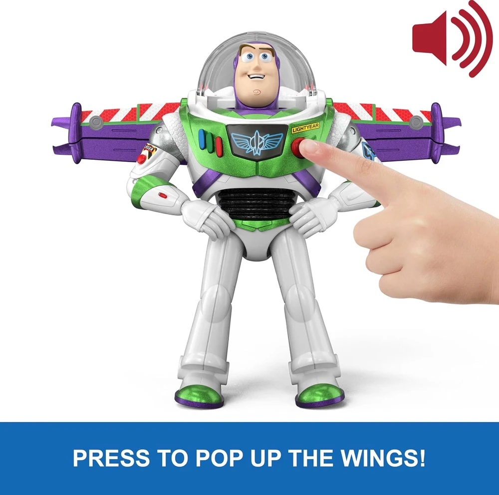 Disney Žaislų istorija - Pakeliamas daugiafunkcis Buzz 30 cm, anglų k. (JKL97)