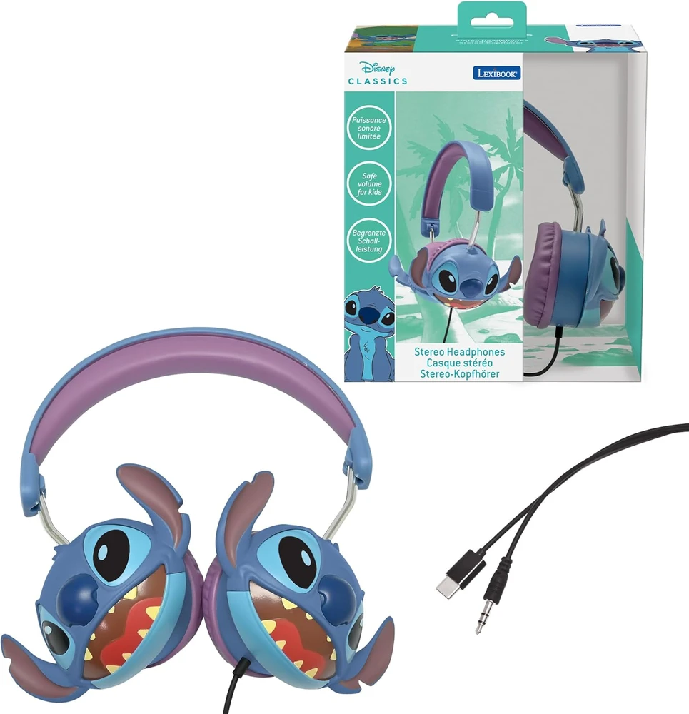 Disney,Lexibook Disney, Lexibook „Lexibook“ – „Disney Stitch“ – laidinės sulankstomos ausinės (HP015D)