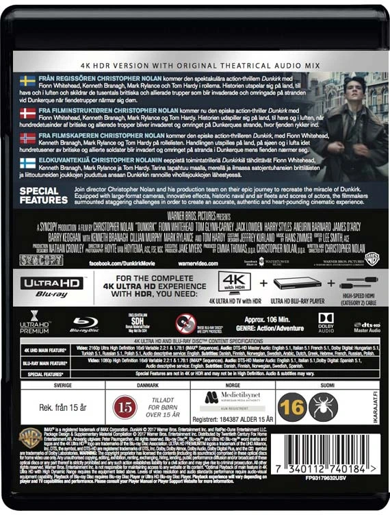 Diunkerkas (4K Blu-Ray)