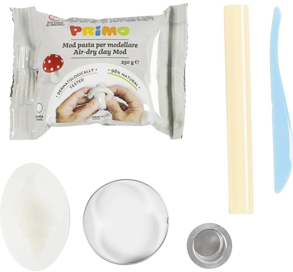 DIY Kit - Mini rankdarbių rinkinys modeliavimui, žvakidė su kriauklėmis - balkšva - 1 pakuotė (977842)