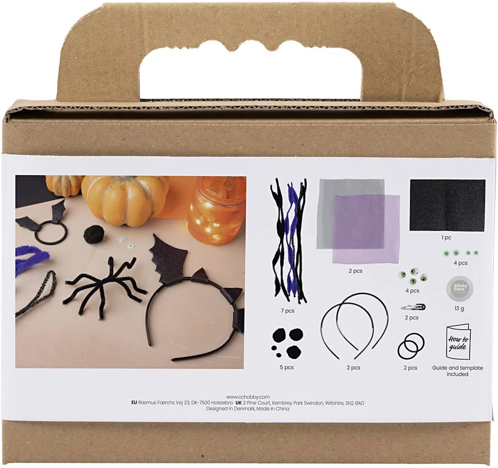 Diy Kit „Pasidaryk pats“ rinkinys – baisių drabužių komplektas – galvos juostos – plaukų segtukai ir juostos – juoda – alyvinė – violetinė (977841)