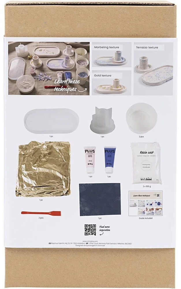 Diy Kit „Pasidaryk pats“ rinkinys – dervos liejinys – 3 žvakidės ir 2 padėklai (977539)