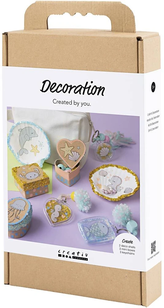 Diy Kit „Pasidaryk pats“ rinkinys – dėžutės – kriauklės – raktų pakabukai – pastelinės spalvos (977847)