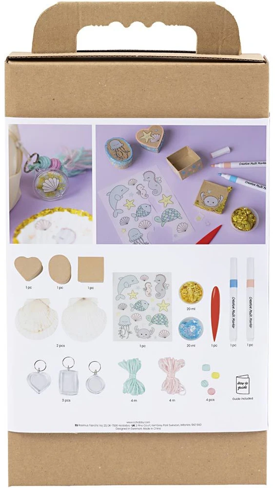 Diy Kit „Pasidaryk pats“ rinkinys – dėžutės – kriauklės – raktų pakabukai – pastelinės spalvos (977847)