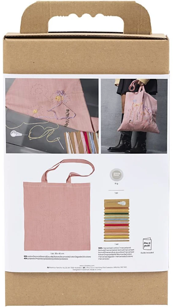 Diy Kit „Pasidaryk pats“ rinkinys – medžiaginis krepšys – švelnios rožės spalvos (977861)