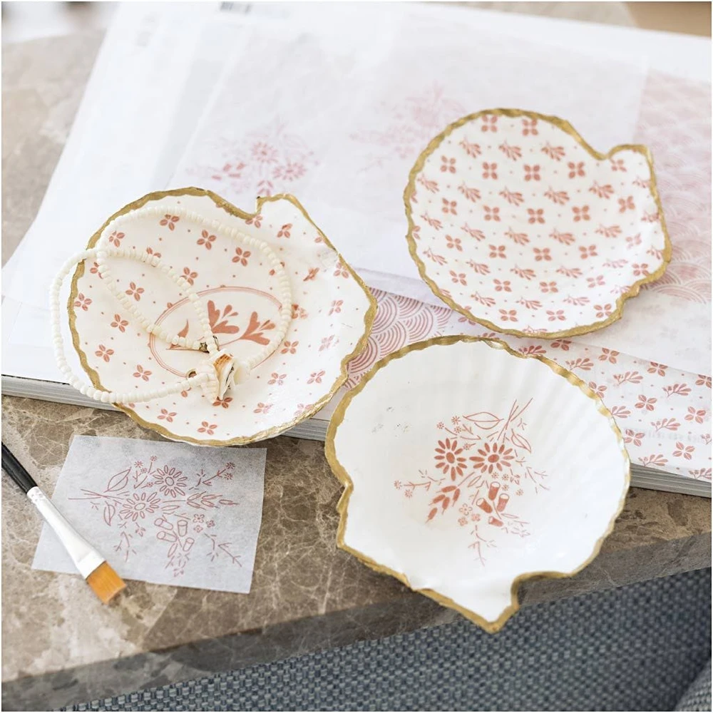 Creativ Diy Kit „Pasidaryk pats“ rinkinys - Mini rankdarbių rinkinys dekupažui, midijų kriauklės, švelni rožė, 1 pakuotė - (977788)