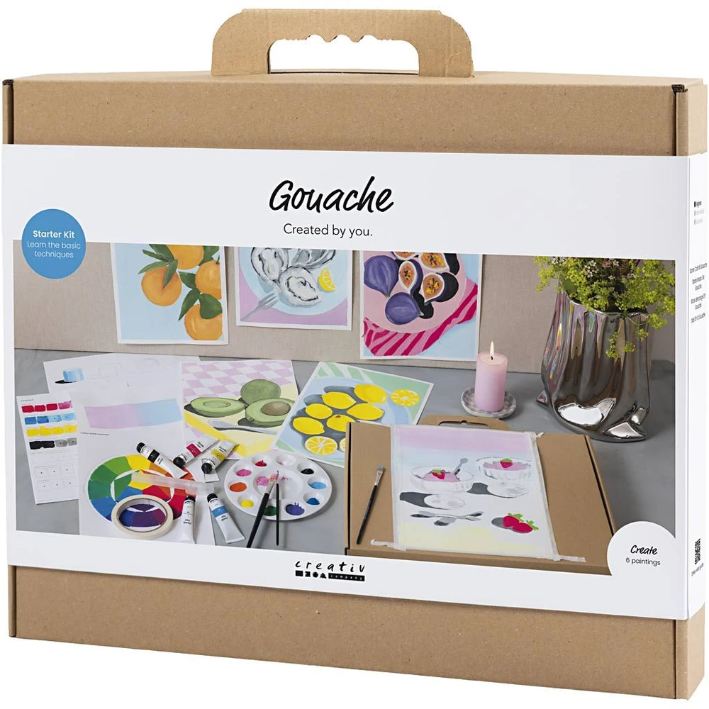 Diy Kit „Pasidaryk pats“ rinkinys – pradedančiųjų rankdarbių rinkinys guašui – paveikslai – įvairios spalvos (977852)