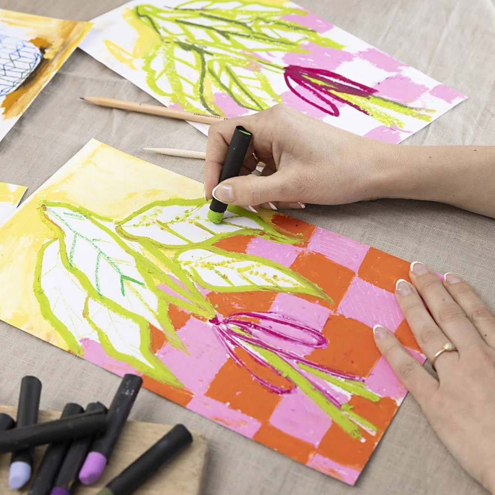 DIY Kit - Rankdarbių rinkinys aliejinėms pastelės, gėlės, įvairios spalvos (9772631)