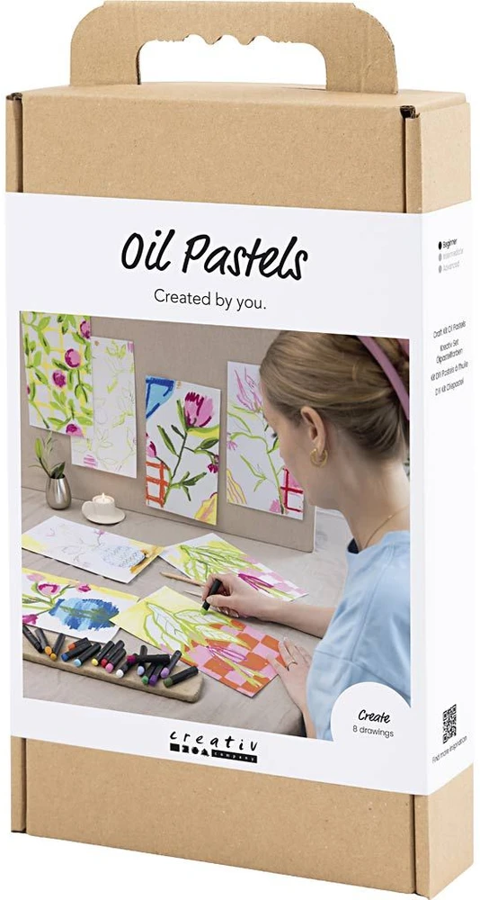 DIY Kit - Rankdarbių rinkinys aliejinėms pastelės, gėlės, įvairios spalvos (9772631)