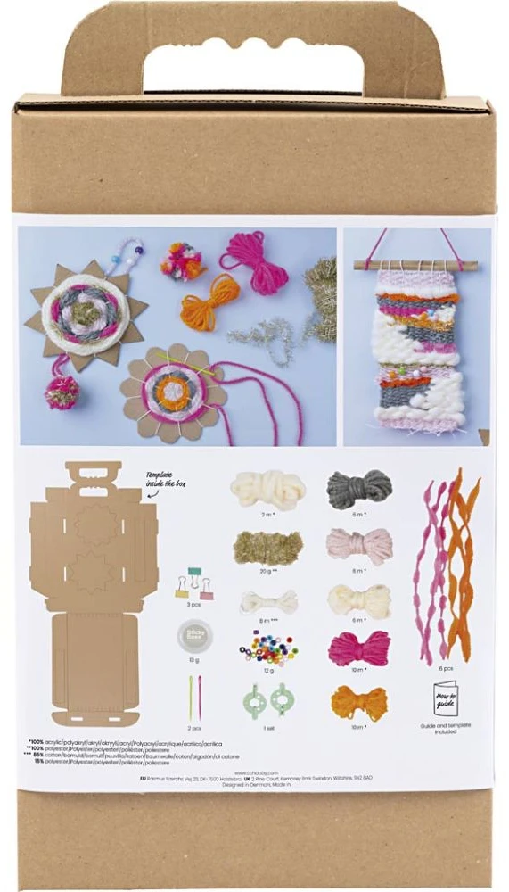 DIY Kit - Rankdarbių rinkinys Audimas, sienų dekoracijos, įvairios spalvos, 1 pakuotė (977879)