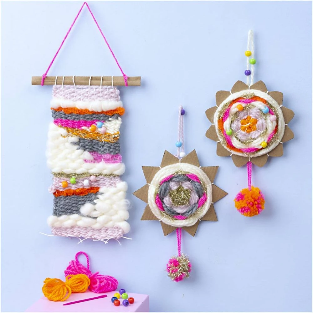 DIY Kit - Rankdarbių rinkinys Audimas, sienų dekoracijos, įvairios spalvos, 1 pakuotė (977879)
