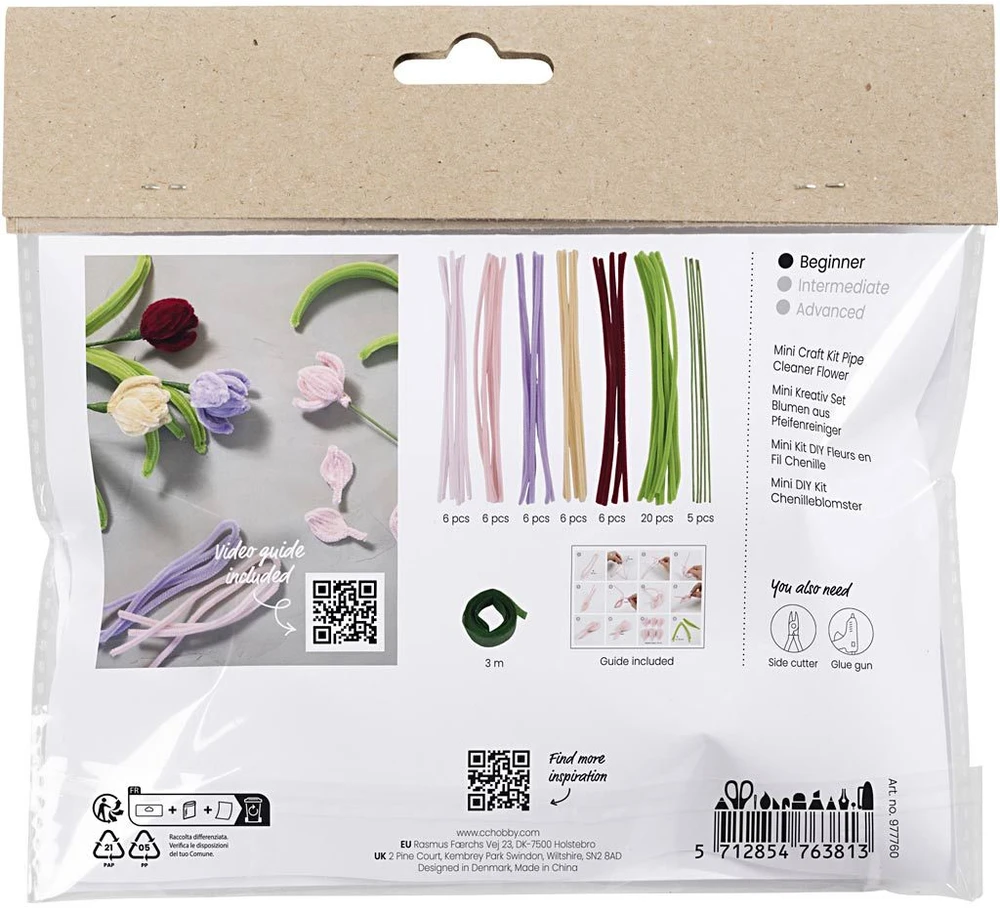 DIY Kit - Šenilinės gėlės