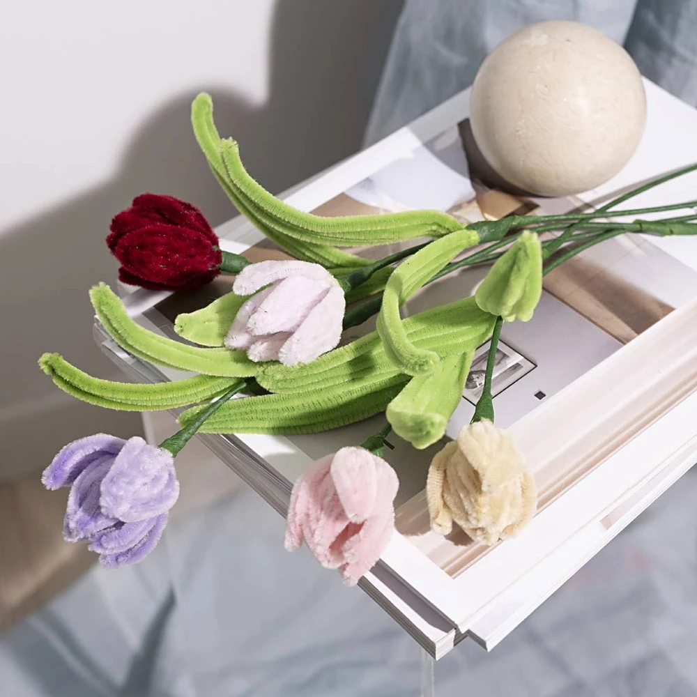 DIY Kit - Šenilinės gėlės
