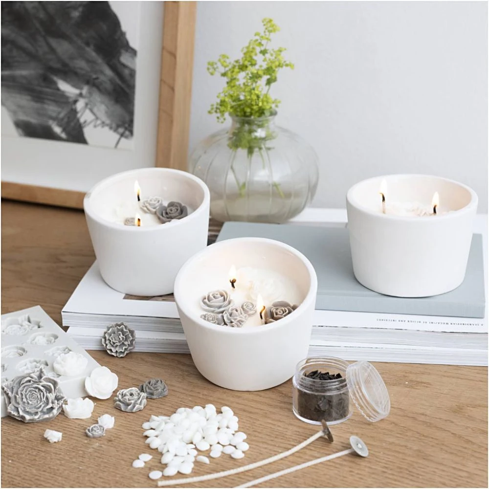 DIY Kit - Žvakių gamybos rinkinys, rožinė, smėlio, balta, kreminė, 1 pakuotė (977857)