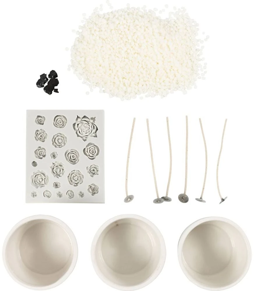 DIY Kit - Žvakių gamybos rinkinys, rožinė, smėlio, balta, kreminė, 1 pakuotė (977857)