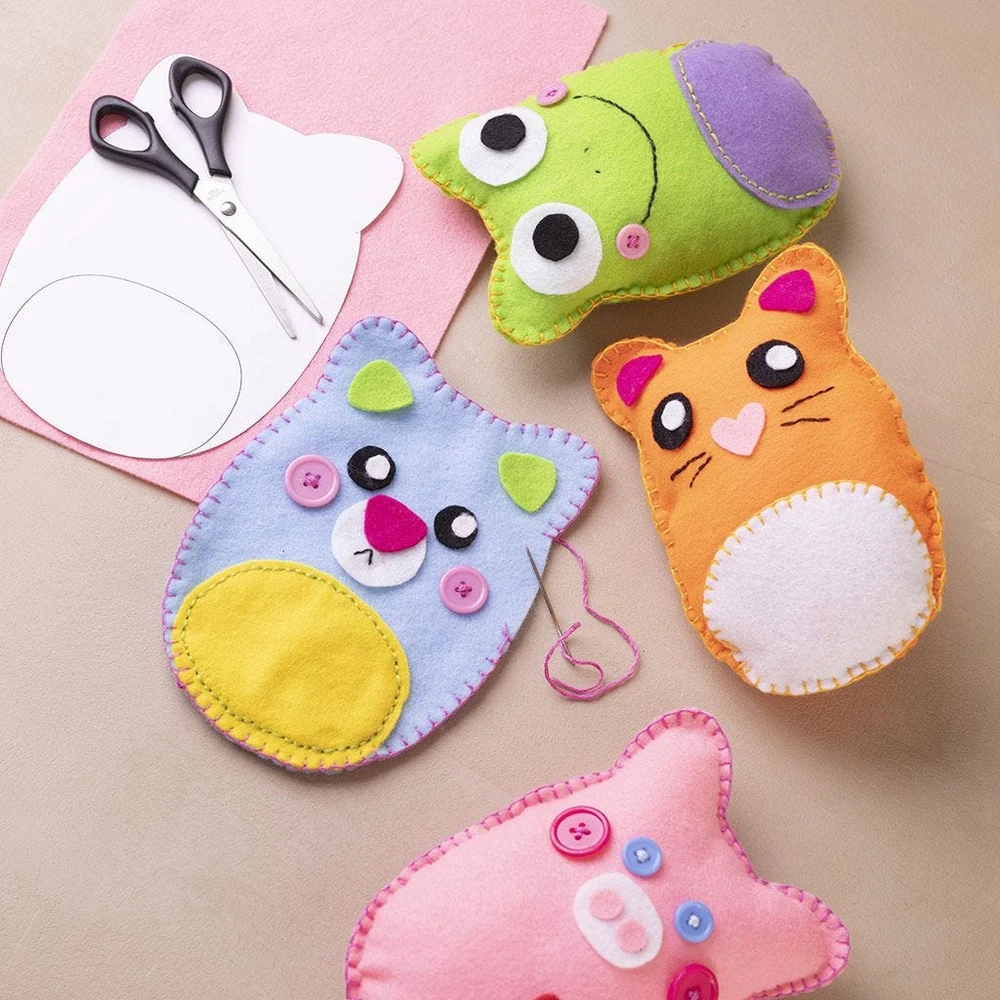 Diy Kitcreative Toys Creativ veltinio meškiukų siuvimo rinkinys vaikams 6+