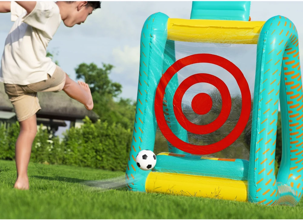 Bestway 3 viename sodo žaidimas krepšinis + futbolas + vartai 127x109x178cm 52813