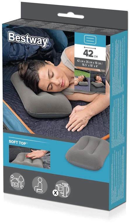 Bestway Pripučiama pagalvė 67121, 42x26x10 cm, velūras