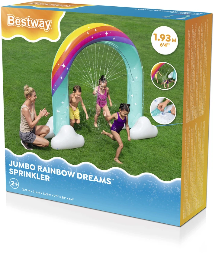 Bestway Spalvingas pripučiamas vandens fontanas 221x71x19 cm