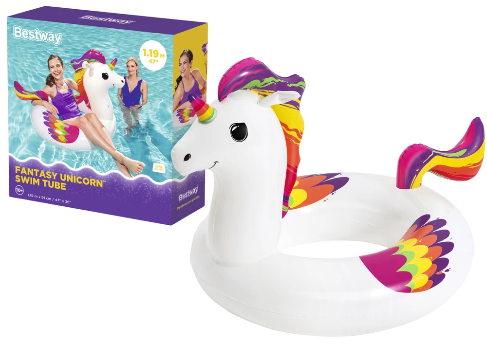 BESTWAY plaukimo ratas Fantasy Unicorn 119cm x 91cm., 36159