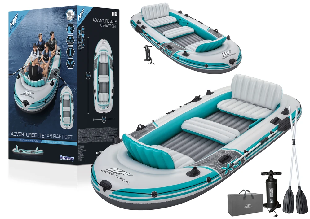 Bestway Pripučiama valtis „Adventure Elite™ X5“ 5 asmenims + irklai 315 x 166 cm 65159