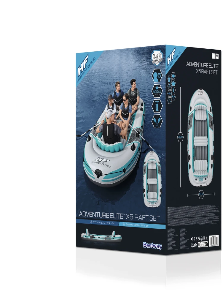 Bestway Pripučiama valtis „Adventure Elite™ X5“ 5 asmenims + irklai 315 x 166 cm 65159