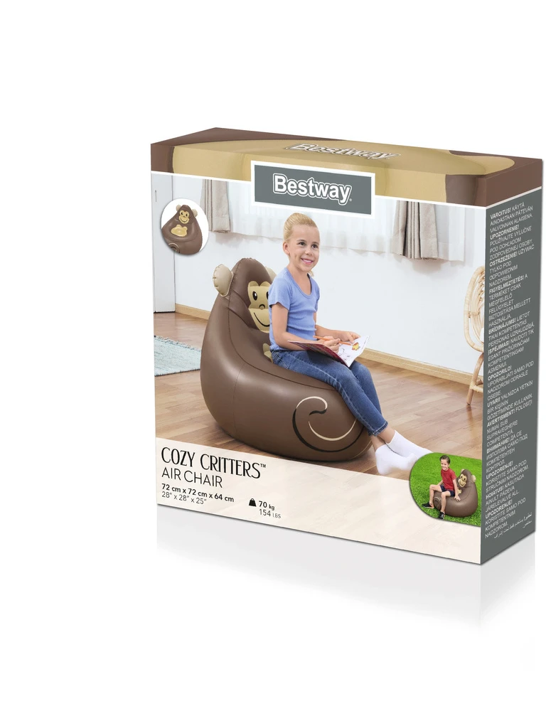 Pripučiamas fotelis Bestway Monkey, 72 x 72 x 64 cm