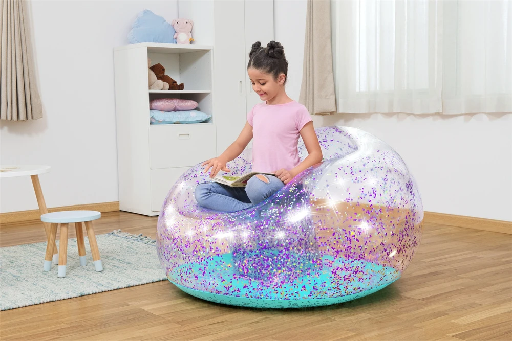 „Bestway Glitter“ kėdė pripučiama „Pouffe Glitter Dream 114 x 112 x 66cm 75115“