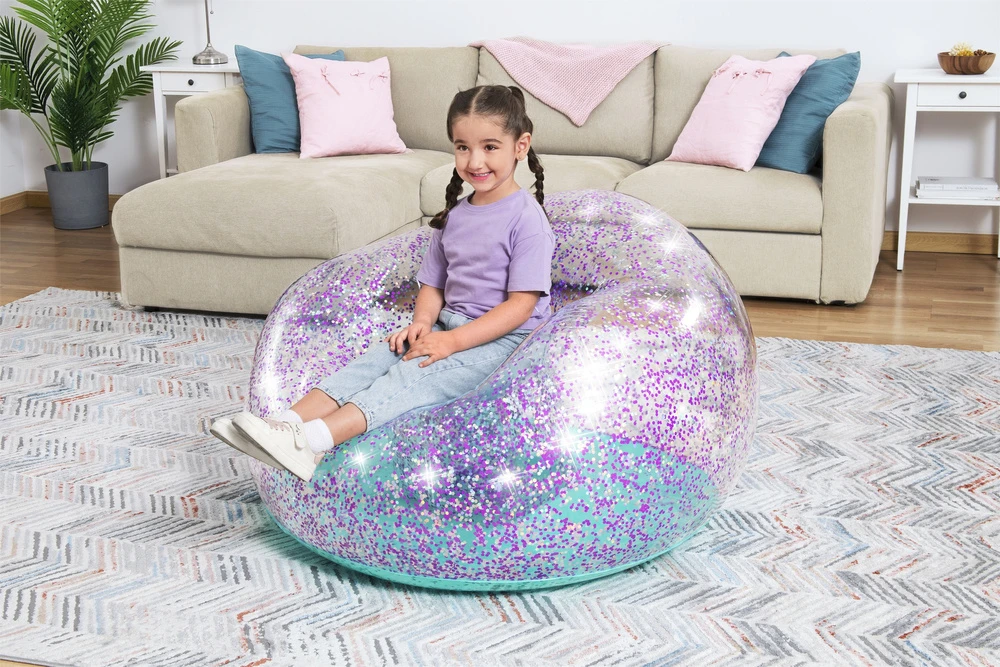 „Bestway Glitter“ kėdė pripučiama „Pouffe Glitter Dream 114 x 112 x 66cm 75115“