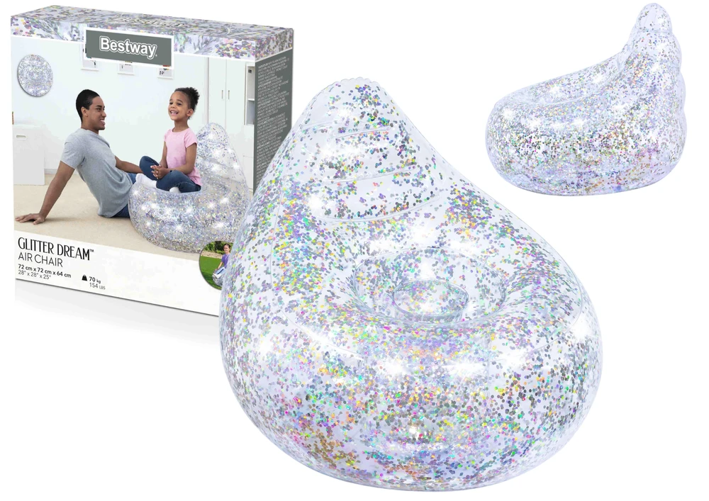BESTWAY sėdmaišis Glitter Dream, 72cm x 72cm x 64cm, 75105