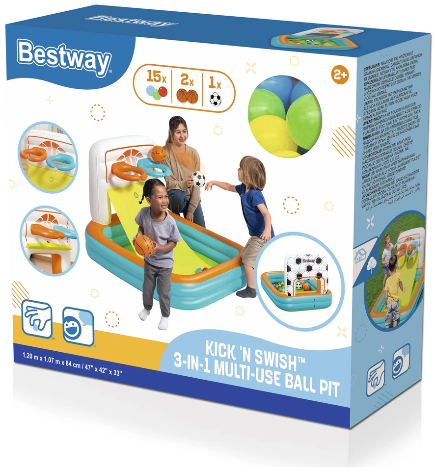 Pripučiama žaidimų aikštelė Bestway 3in1, 120 cm x 107 cm