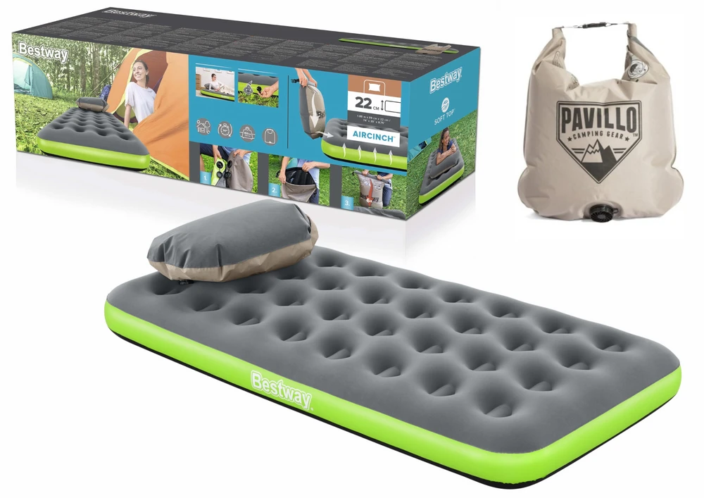 Pripučiamas turistinis čiužinys Bestway Pavillo Roll & Relax Twin, 188x99x22 cm