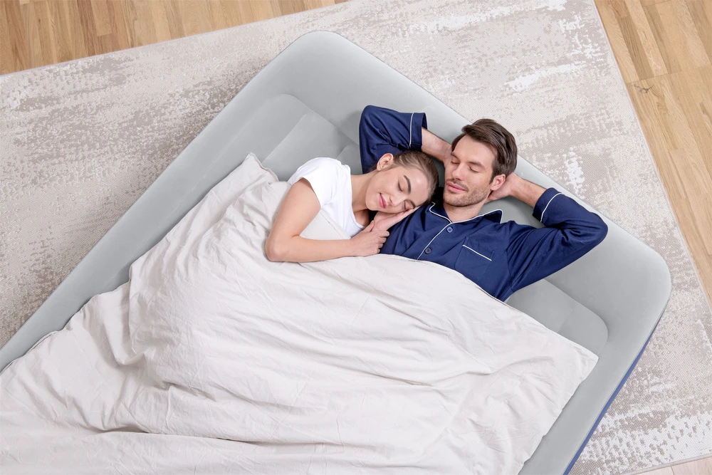 Pripučiamas čiužinys BESTWAY Tritech, pilka/mėlynas, 203 cm x 152 cm x 46 cm