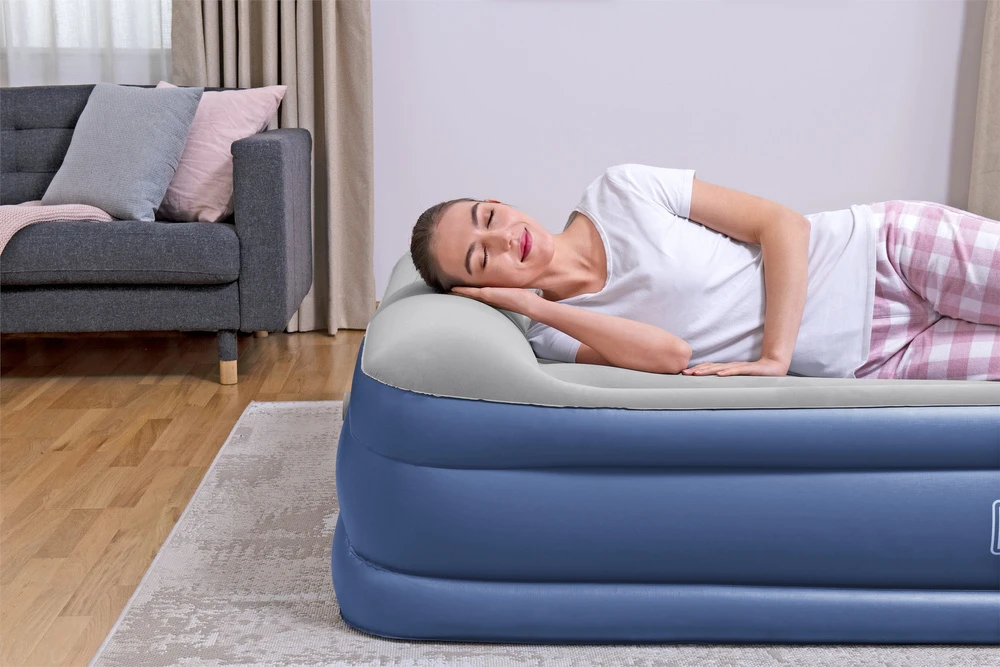 Pripučiamas čiužinys BESTWAY Tritech, pilka/mėlynas, 203 cm x 152 cm x 46 cm