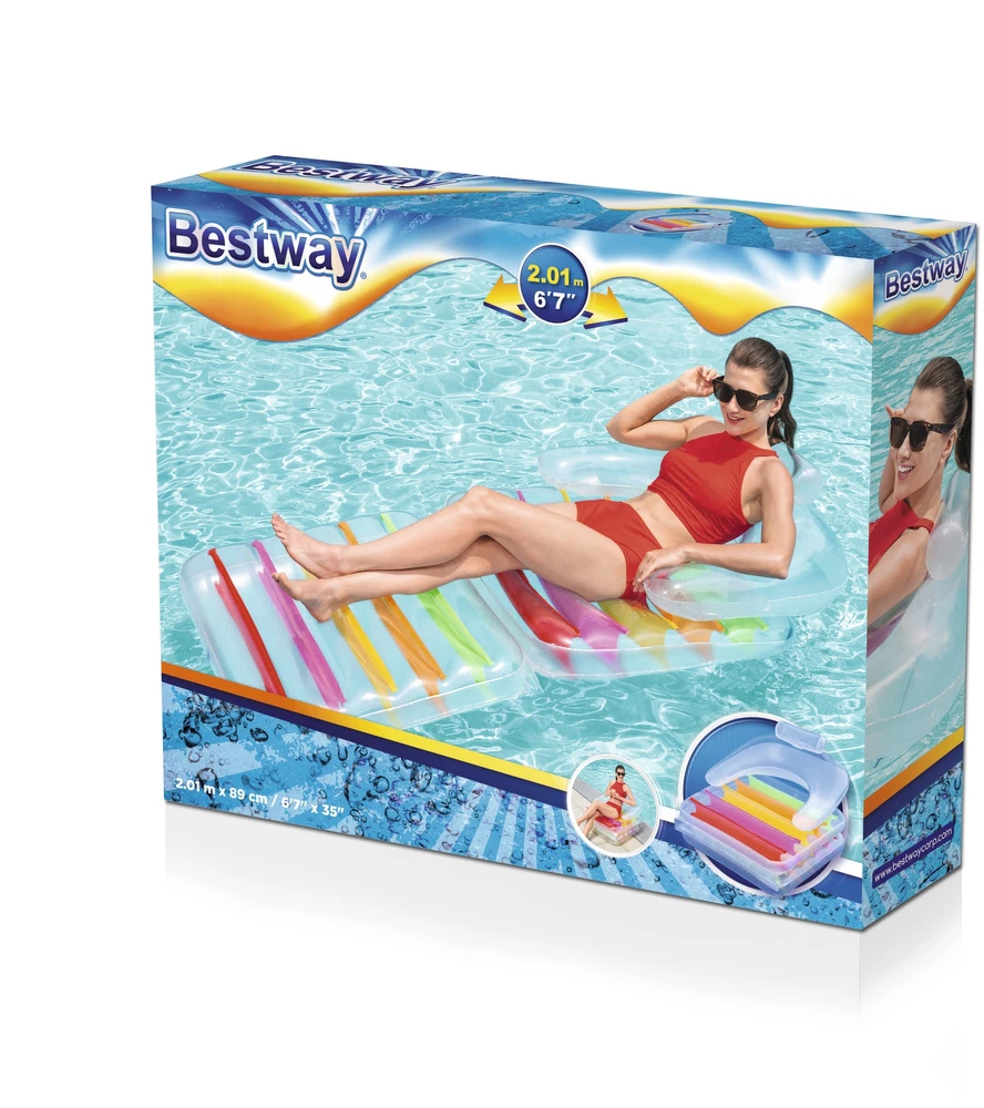 BESTWAY pripučiamas sulankstomas čiužinys High Fashion, 2.01m x 0.89m, 43023