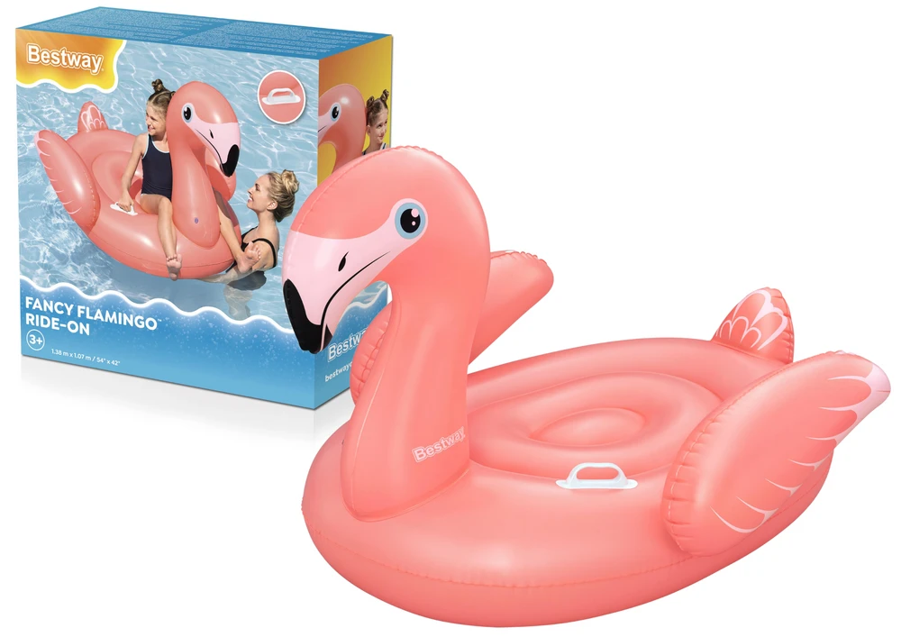 Pripučiamas plaustas Bestway Flamingo, 41525, 138 cm x 107cm