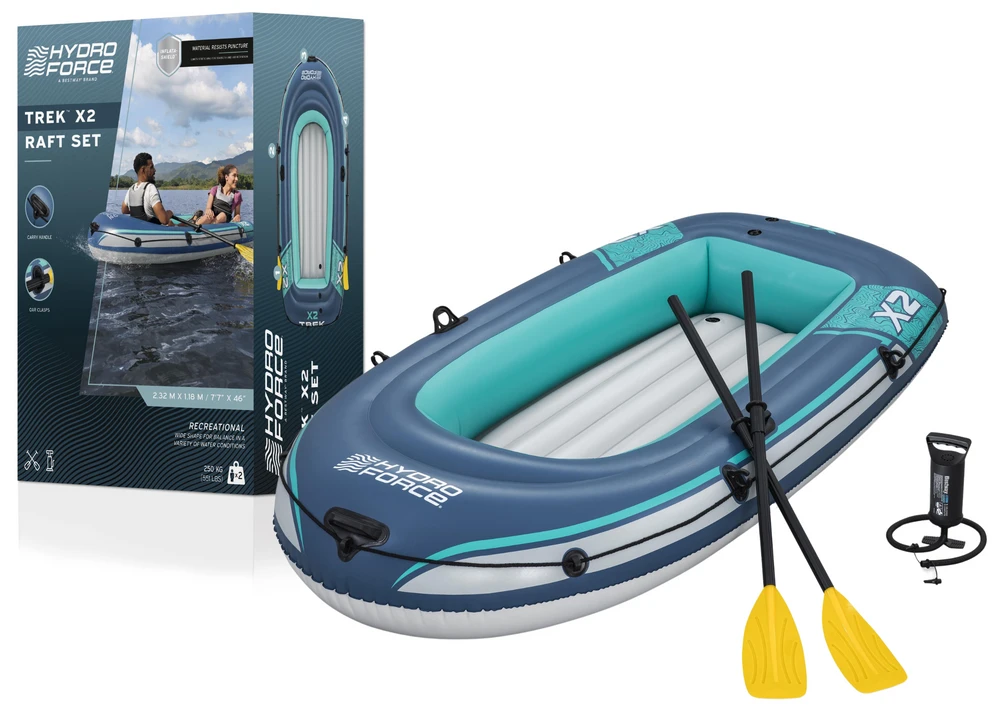 Pontonas TREK X2, 232 cm x 118 cm + BESTWAY aksesuaras