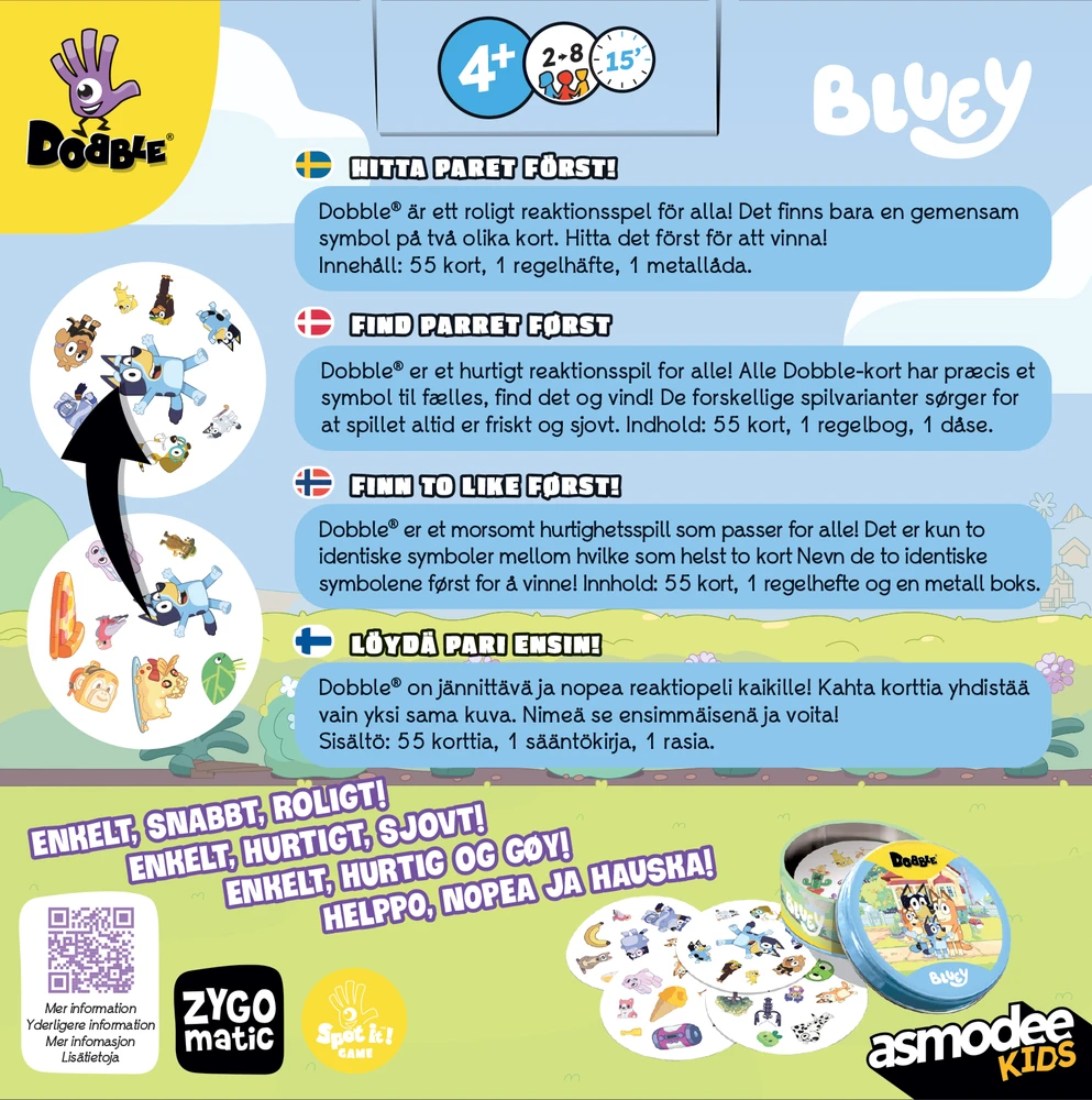 Dobble,Bluey Dobble - Bluey Šiaurės šalių (DOBBLU07NOR)