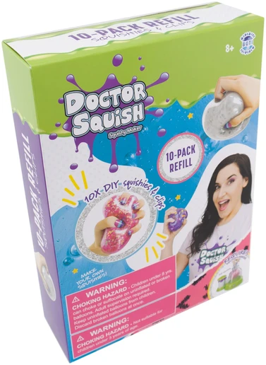 Doctor Squish - minkštų balionų pakuotės papildymas V2, 10 balionų + segtukai (107401)