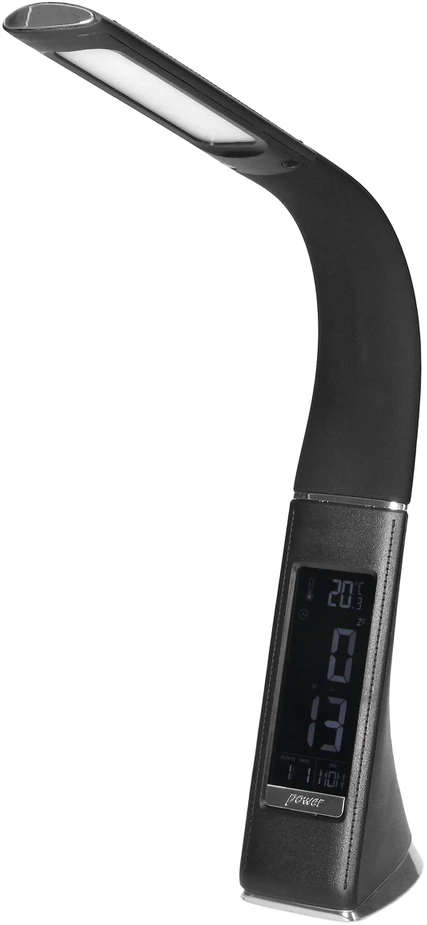 Orno DOLOMIT LED 5W, stalinė lempa su žadintuvu, 300lm, 4000K, juoda