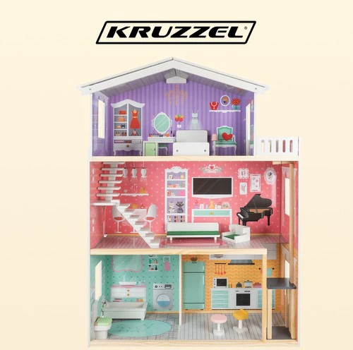 Kruzzel lėlių namelis Didelis lėlių namelis 114 cm. 114 cm.