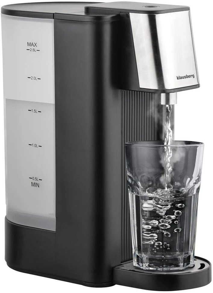 Dozownik Karšto vandens dozatorius, juodas su sidabriniais nerūdijančio plieno elementais, 2,5 l, klausberg, kb-7877