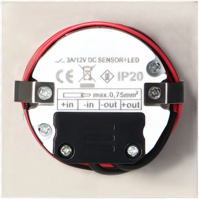 Orno DRACO LED NEW 1.5W, įleidžiamas laiptų šviestuvas, 12VDC, 30lm, 6000K, satinas, judesio ir prieblandos jutiklis