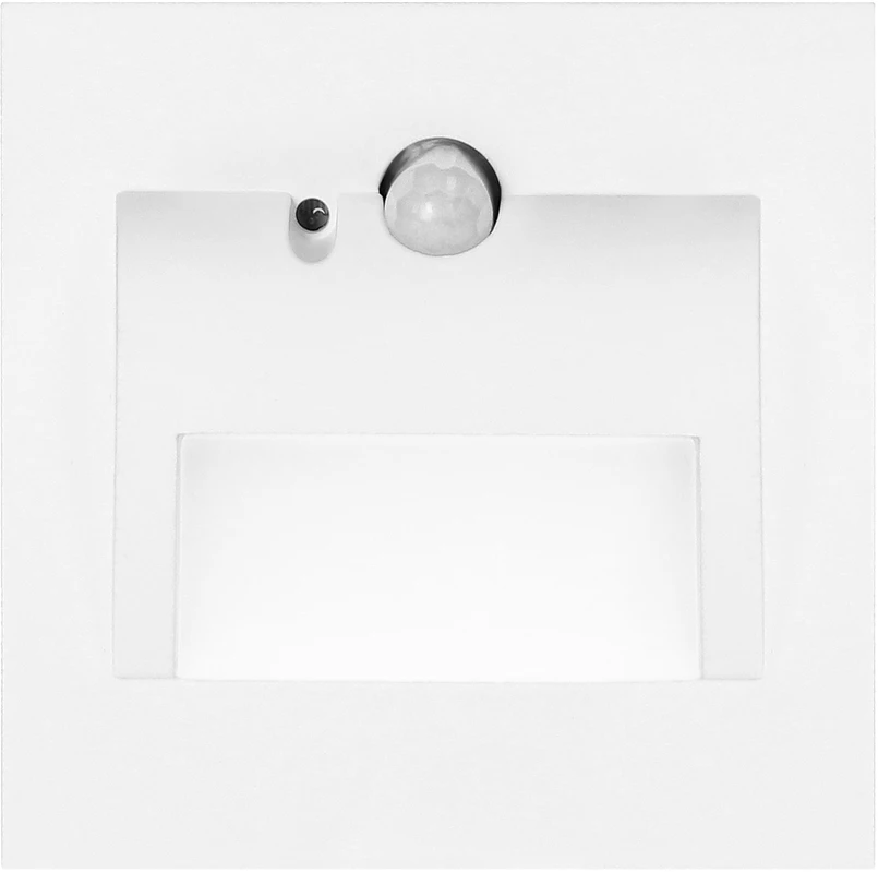 Orno DRACO LED NEW 1.5W, įleidžiamas laiptų šviestuvas, 12VDC, 30lm, 3000K, baltas, judesio ir prieblandos jutiklis