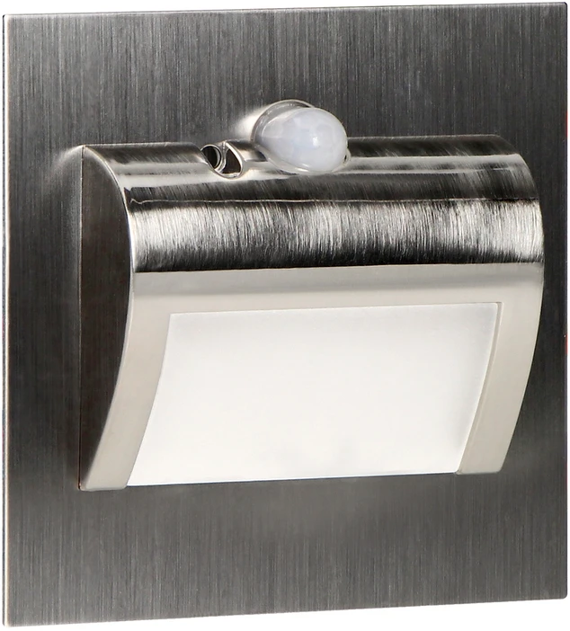 Orno DRACO LED NEW 1.5W, įleidžiamas laiptų šviestuvas, 12VDC, 30lm, 3000K, satinas, judesio ir prieblandos jutiklis