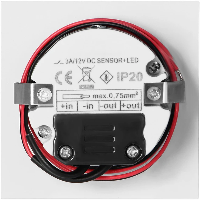 Orno DRACO LED NEW 1.5W, įleidžiamas laiptų šviestuvas, 12VDC, 30lm, 6000K, baltas, judesio ir prieblandos jutiklis